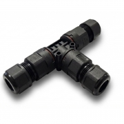 Conector cablu ermetic 3 pini IP67 2 cai