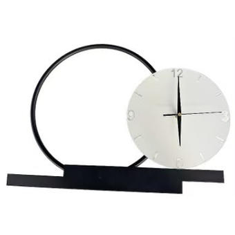 Aplica LED TEMPO Orbit cu ceas alb si inel negru 18W 