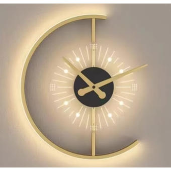 Aplica LED TEMPO Solaris cu ceas si arc luminos 18W 34x40cm 