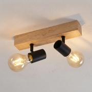 Aplica vintage lemn 2 socluri E27