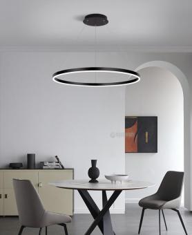 Lustra LED suspendata dimabila cu telecomanda negru 60cm BF2025 66W