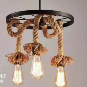 Lustra Vintage 3 socluri E27 negru BF2025 