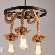 Lustra Vintage 3 socluri E27 negru BF2025