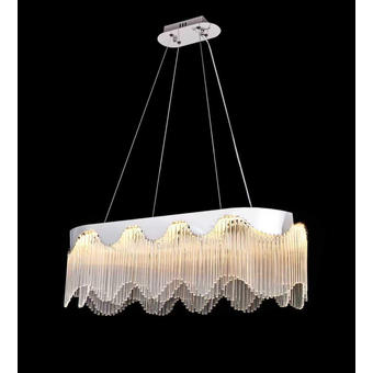 Candelabru Aria Cascade LED alungit cromat cu tije decorative 113W 80cm 