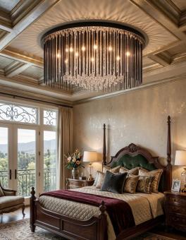 Candelabru de cristal Cascade Black 40CM 