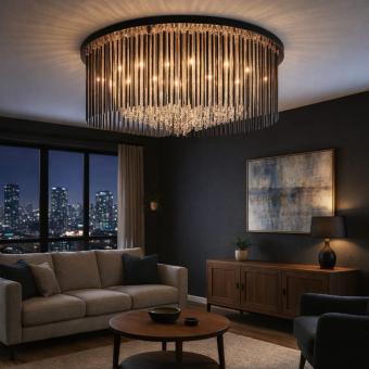 Candelabru de cristal Cascade Black 60CM 