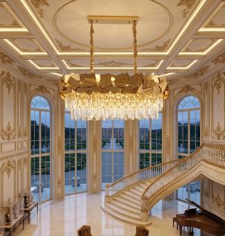 Candelabru de cristal Gold Shards 