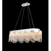 Candelabru Aria Cascade LED alungit cromat cu tije decorative 113W 80cm