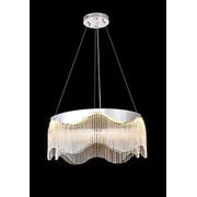 Candelabru Aria Onda LED circular cromat cu contur ondulat 78W 40cm