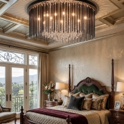 Candelabru de cristal Cascade Black 40CM