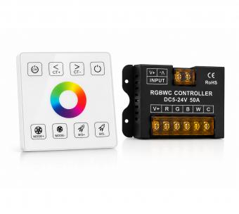 Controler cu telecomanda RGB CCT touch 30A control separat alb 