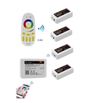 Kit telecomanda RGBW 4 zone WiFi 