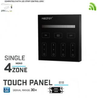 Telecomanda 4 zone MiLight RF de perete benzi monocrom negru 