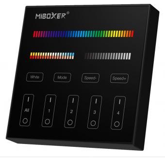 Telecomanda RGBW 4 zone MiLight RF de perete negru 