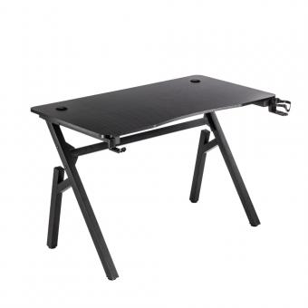 Birou de gaming negru 120x60x73cm suport casti si pahar 