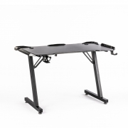 Birou de gaming negru 120x60x73cm suport casti si pahar lumini RGB