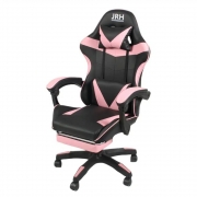 Scaun Gaming roz profesional piele sintetica perna lombara extensie picioare 130 kg