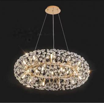 Candelabru modern cristal rotund 12 becuri 