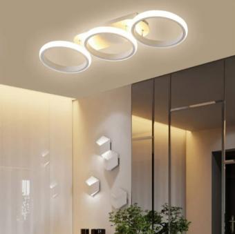 Lustra LED 3 cercuri white cu telecomanda 54W