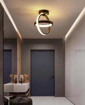 Lustra LED 3 functii Cercuri negru 23W