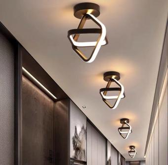 Lustra LED 3 functii Patrate negru 26W