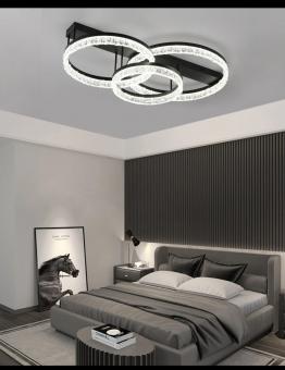 Lustra LED cu telecomanda Crystal Circle Trio 80W