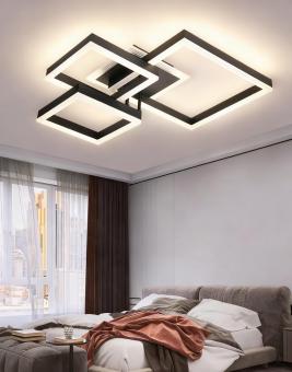 Lustra LED cu telecomanda Square Fusion black 122W