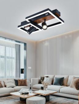 Lustra LED cu telecomanda frame wood spot 72W