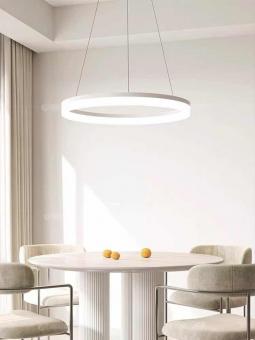 Lustra LED cu telecomanda suspendata 1 cerc alb 40cm 