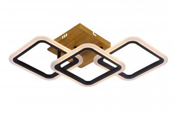 Lustra LED dimabila cu telecomanda 3 functii Wood Frame Trio SQ 66W 