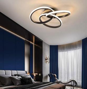 Lustra LED dimabila cu telecomanda 3 functii negru 84W