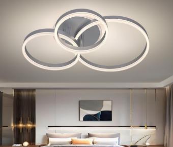 Lustra LED dimabila cu telecomanda 3 functii silver 150W