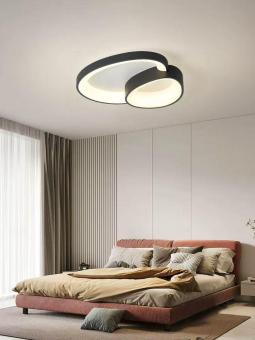 Lustra LED dimabila neagra cu telecomanda 3 functii 146W