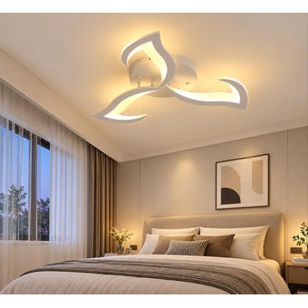 Lustra LED florala alba 54W cu telecomanda 58cm 