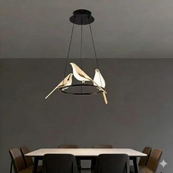 Lustra LED suspendata Golden Birds 30W