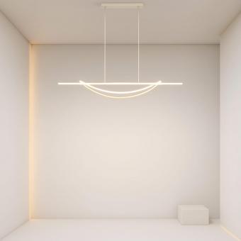 Lustra LED suspendata Linora white dimabila cu telecomanda 92W