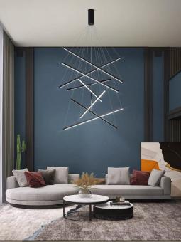 Lustra LED suspendata cu telecomanda Black Lines 216W