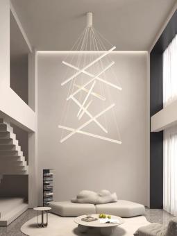 Lustra LED suspendata cu telecomanda White Lines 216W