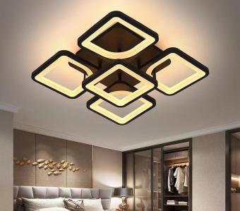 Lustra Led dimabila cu telecomanda 3 functii neagra 110W