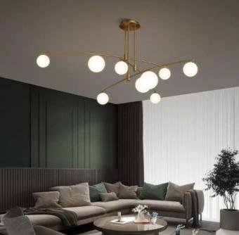 Lustra moderna gold Sphere Line 9x G9