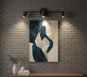 Lustra moderna liniara 3xGU10 neagra 