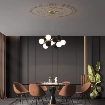 Lustra moderna suspendata Black Sphere 16 globuri 