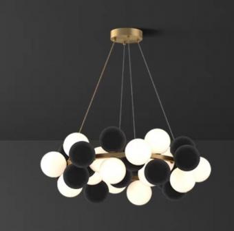 Lustra moderna suspendata Black Sphere 32 globuri 