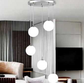 Lustra moderna suspendata silver 5xE27 