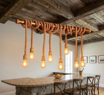 Lustra rustica 8 socluri E27 