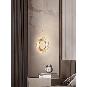 Pendul LED auriu cu inel decorativ 12W 