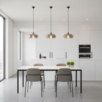 Pendul Smoke Glass Oval 