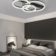 Lustra LED cu telecomanda Crystal Circle Trio 80W