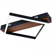 Lustra LED cu telecomanda Frame Wood 44W