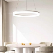 Lustra LED cu telecomanda suspendata 1 cerc alb 40cm